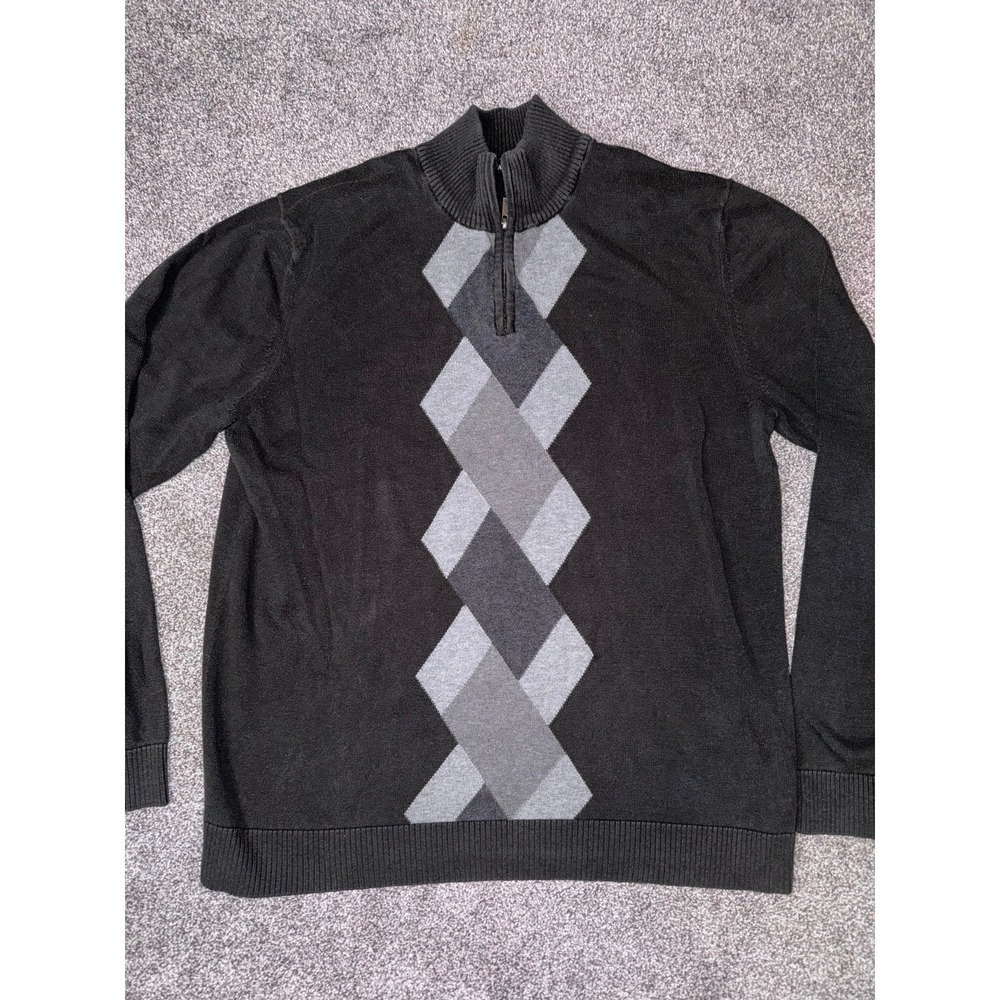 Alfani Mens Black Quarterzip‎ Sweater